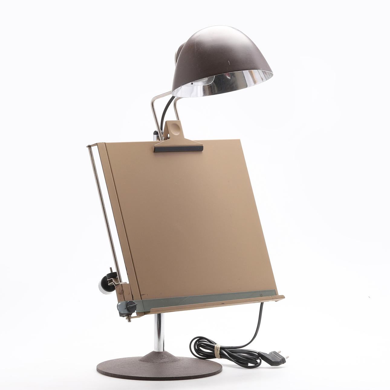 LÁMPARA DE MESA CON PANEL DE DIBUJO, años 60/70.