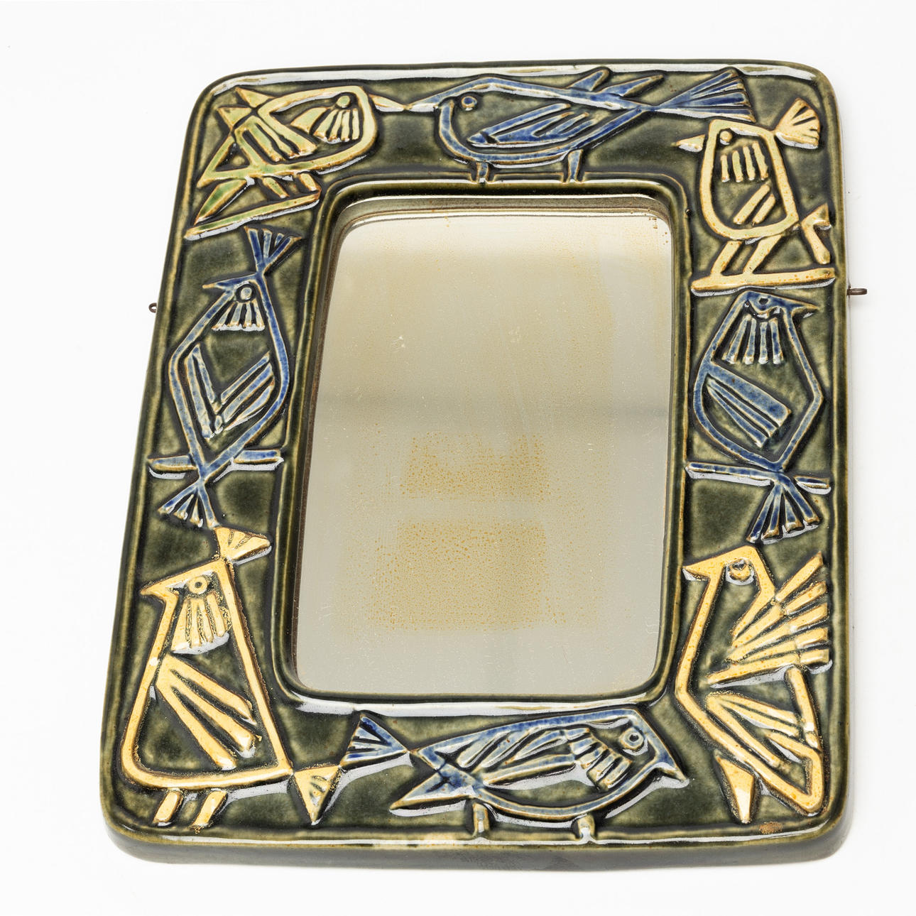 LISA LARSON. Espejo, "Arlequín", gres, Gustavsberg.