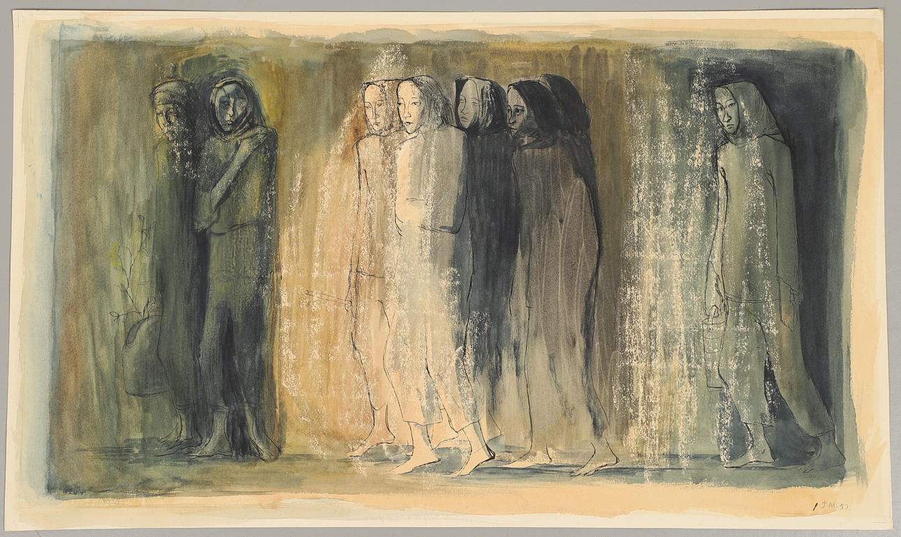 ATTRIBUTED TO JOHN MINTON (1917-1957). SEVEN WOMEN.