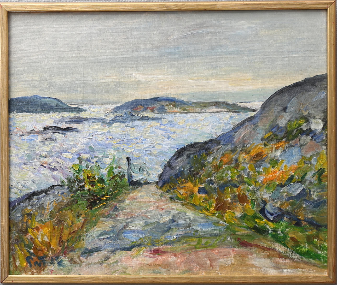 PER FALK (1924-1982). Kustlandskap. Olja på duk, signerad.