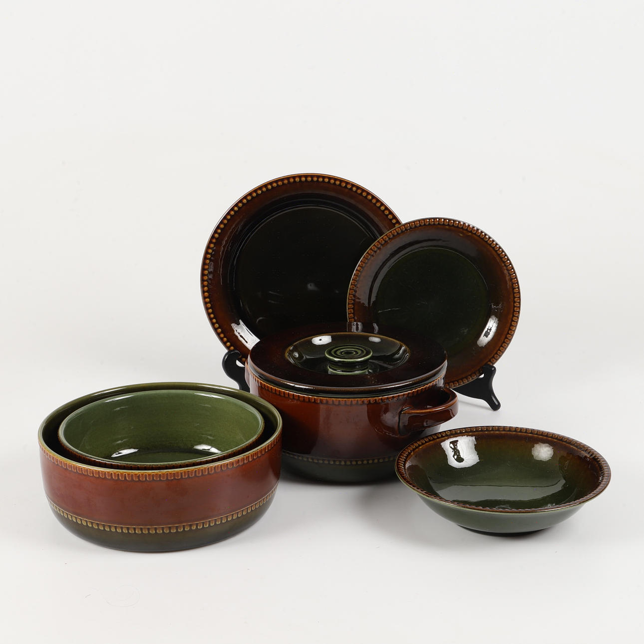 MATSERVIS, 21 delar, "Oliv", Gefle.