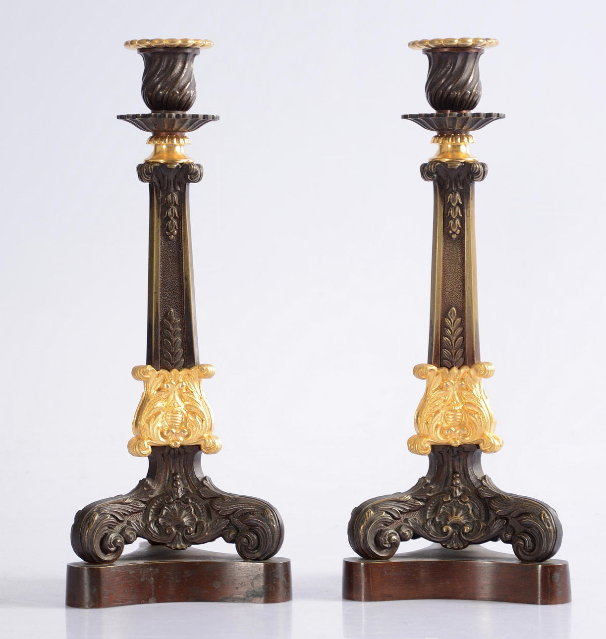 LJUSSTAKAR, 1-par, brons, senempire.