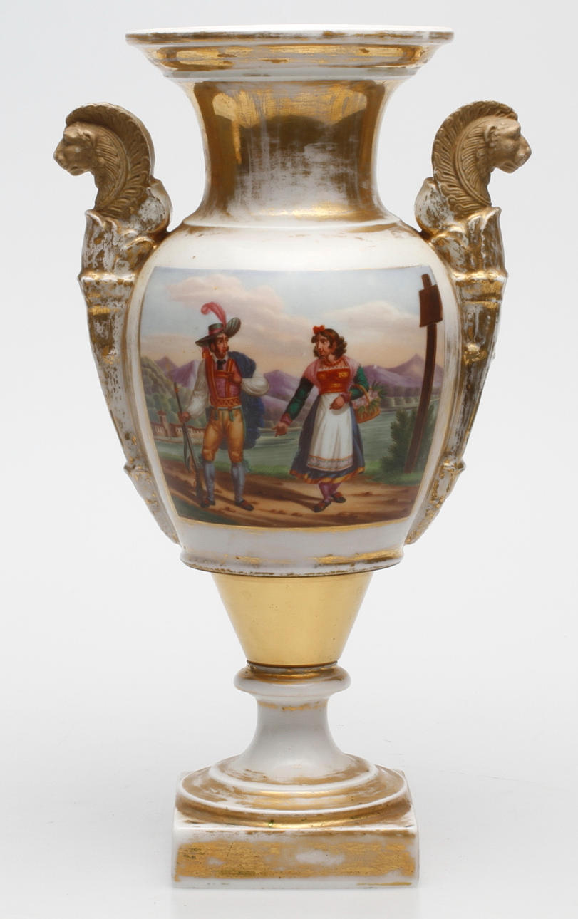 URNA, porslin, empir, troligen Frankrike, 1800-talets första hälft.