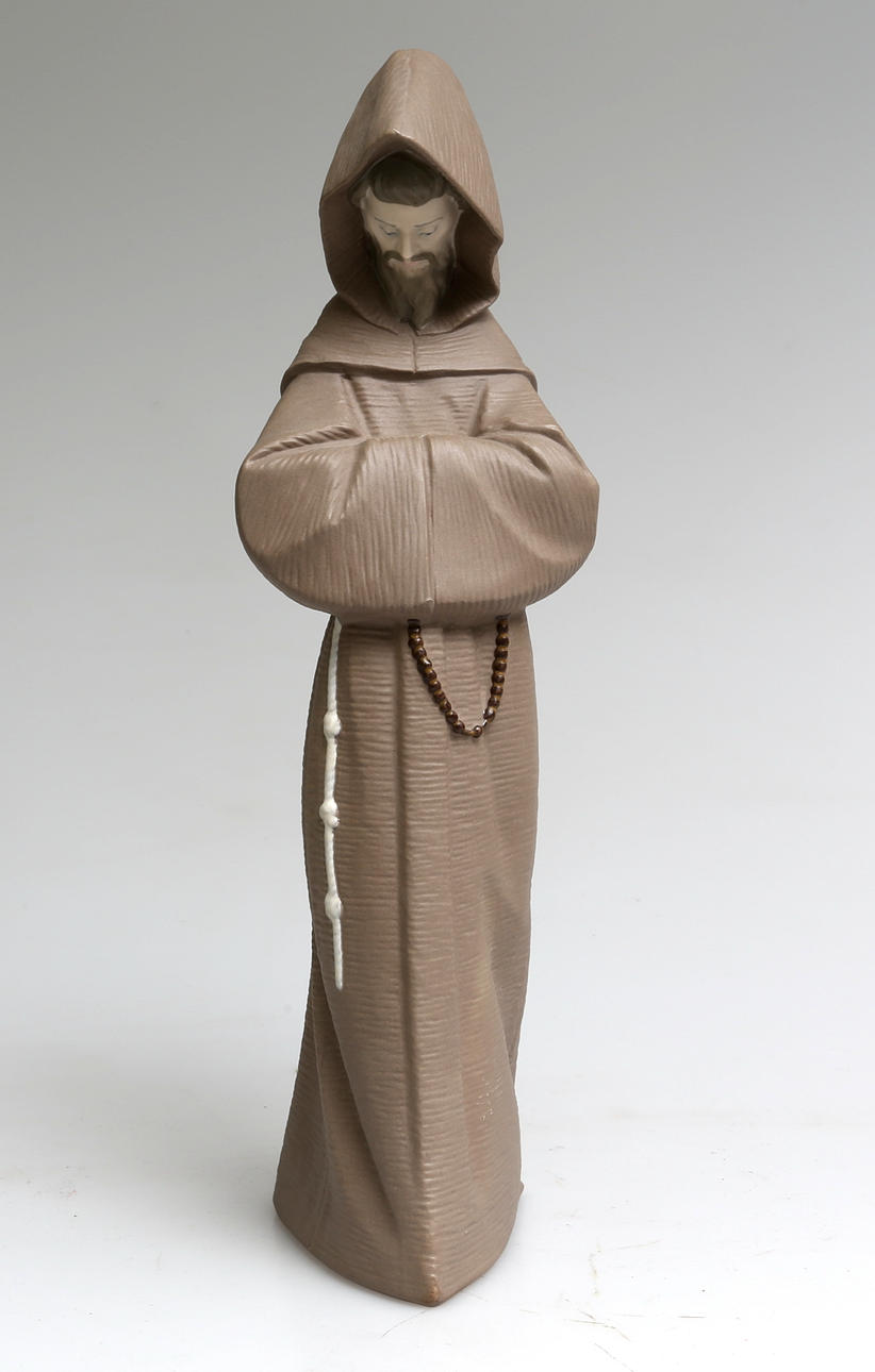 FIGURIN, keramik, Munk, Lladro, 1900-talets andra hälft.
