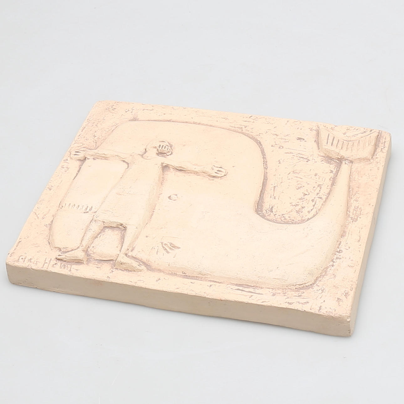 VÄGGRELIEF i stengods, Åke Holm, signerad.