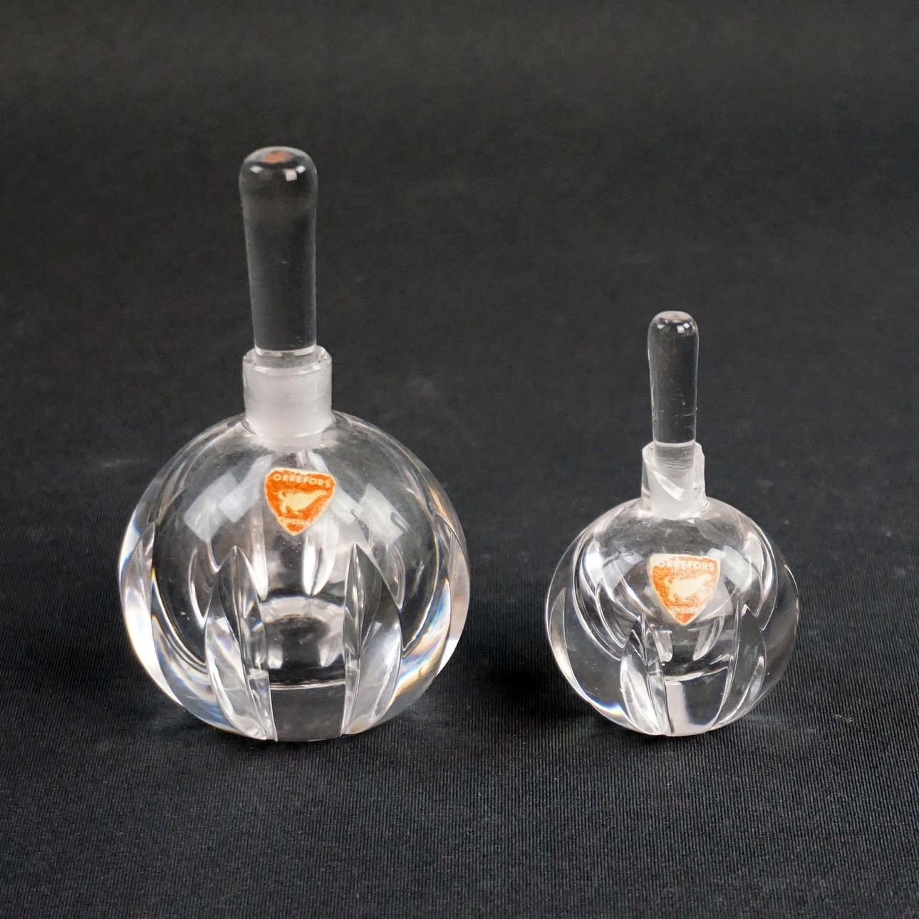 PERFUME BOTTLES/FLASKS, glass, Orrefors.