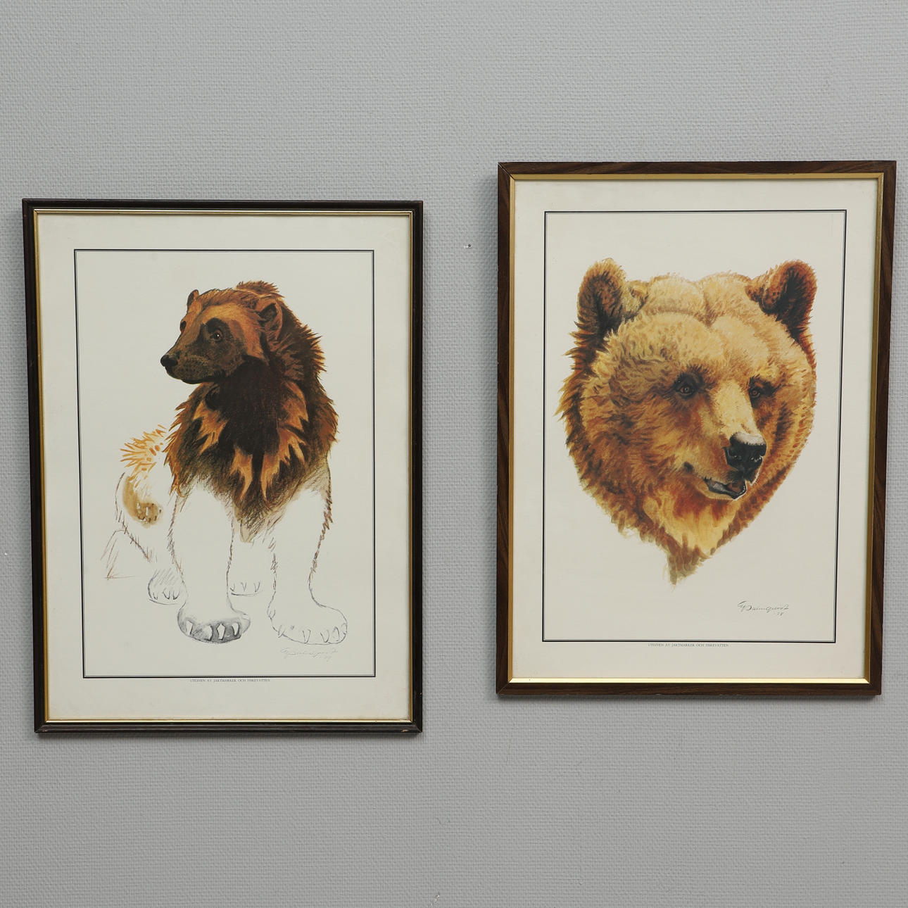 ERIC PALMQUIST. EFTER. tryck, 2 st, ur "Jaktmarker och fiskevatten".