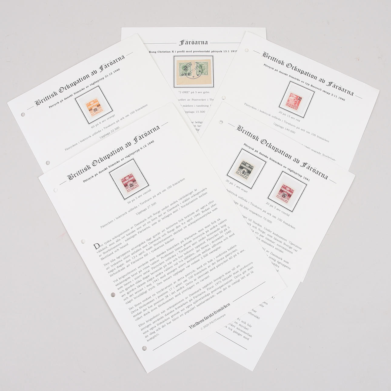 STEMPER, 7 stk. Færøerne, 1919-1941.