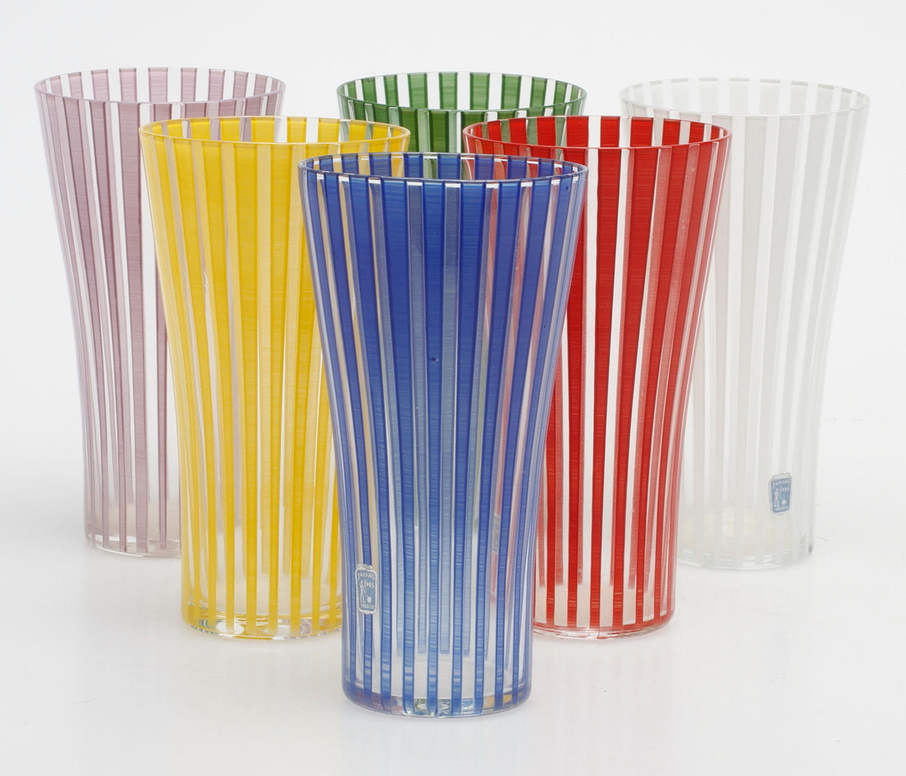 GLAS, 6 st, "Strikt", Bengt Orup, Johansfors, 1950/60-tal.