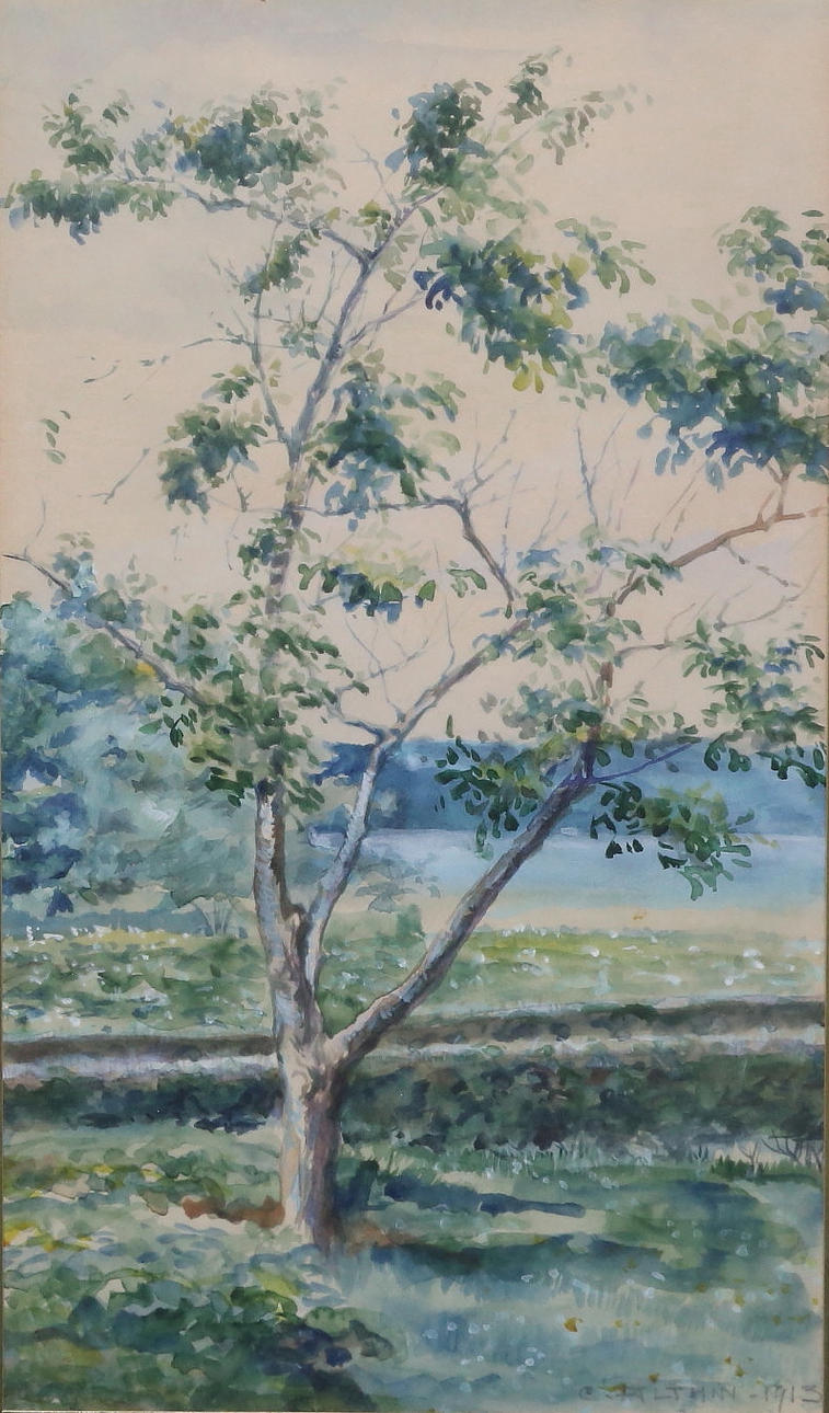CALEB ALTHIN. Watercolor, signed, dated 1913.