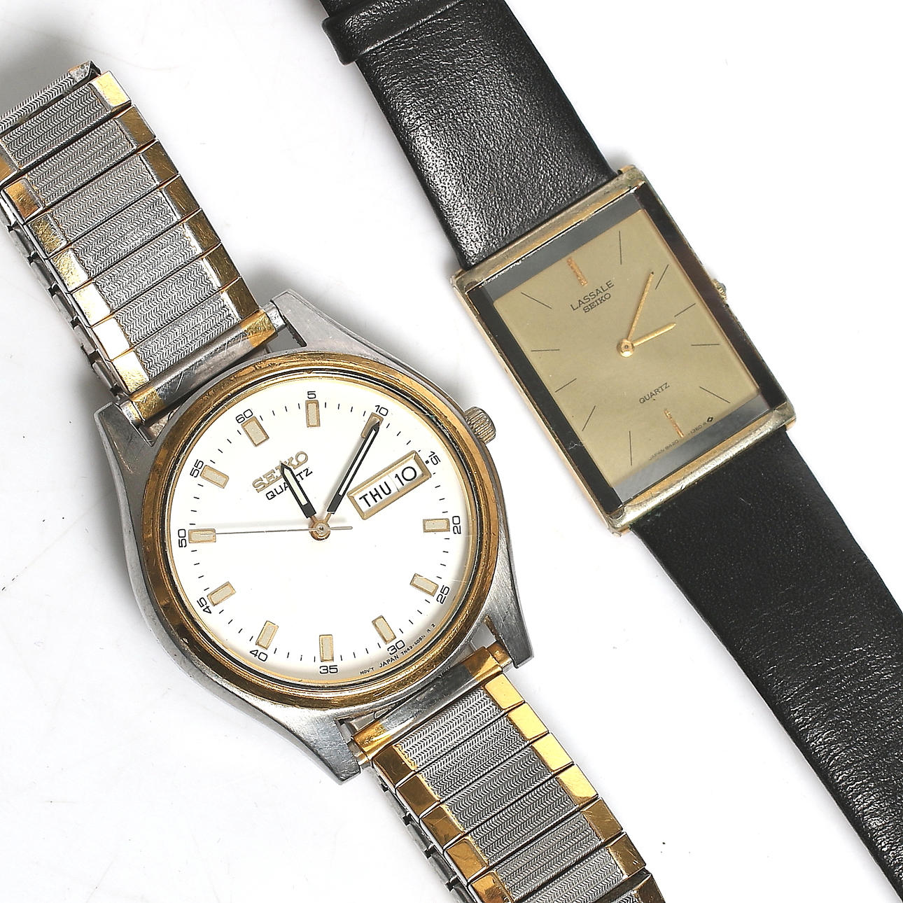 ARMBANDSUR, 2 st, Seiko, Quartz samt Lassalle. 1900-talets sista kvartal.