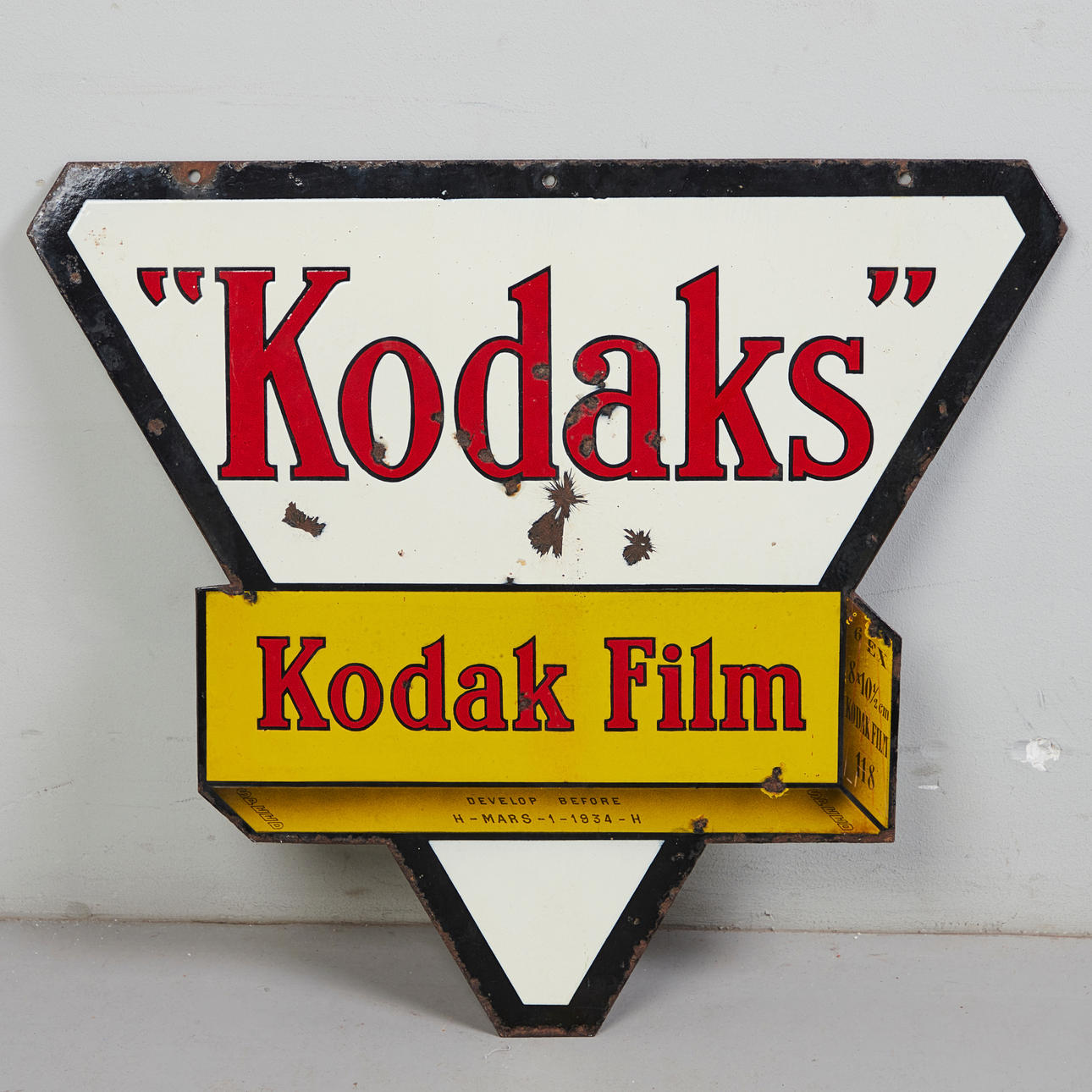 Kodak, Reklameschild, Metall, Emaille beidseitig.