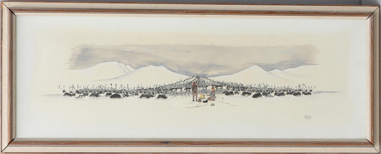 PER NICHOALUS SKUM. Renar. Blandteknik, signerad PN Skum och daterad 65.