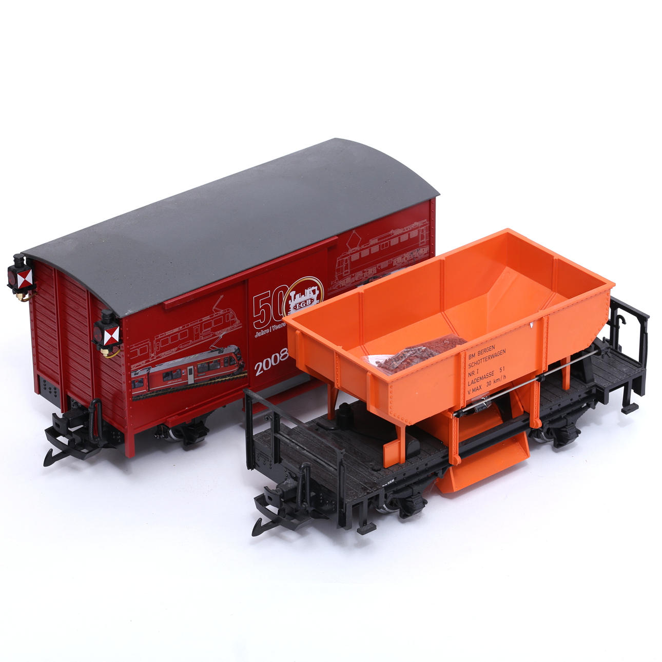 LGB, Eisenbahnwaggons, Nr. 44410 und 40505.