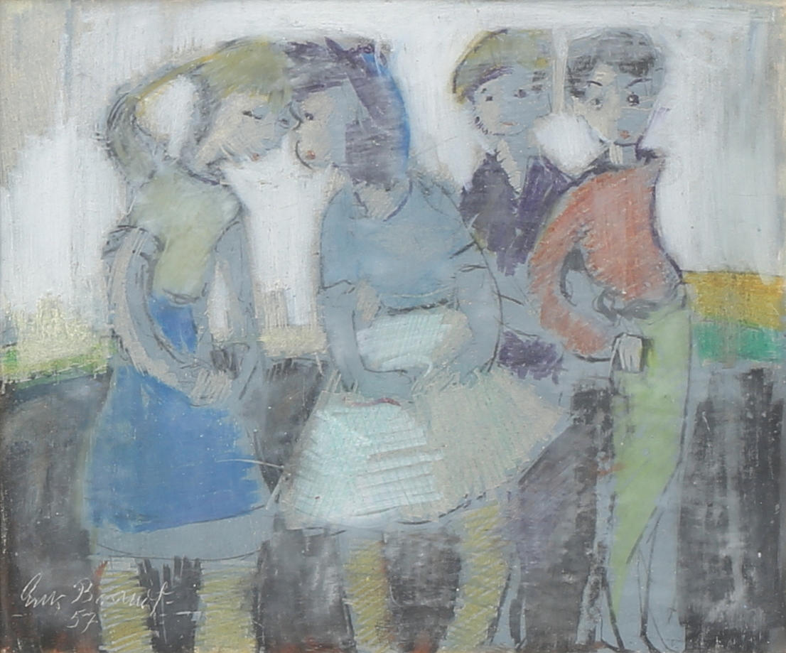 ERIK BRANDT. Figurer. Pastell, signerad och daterad 57.