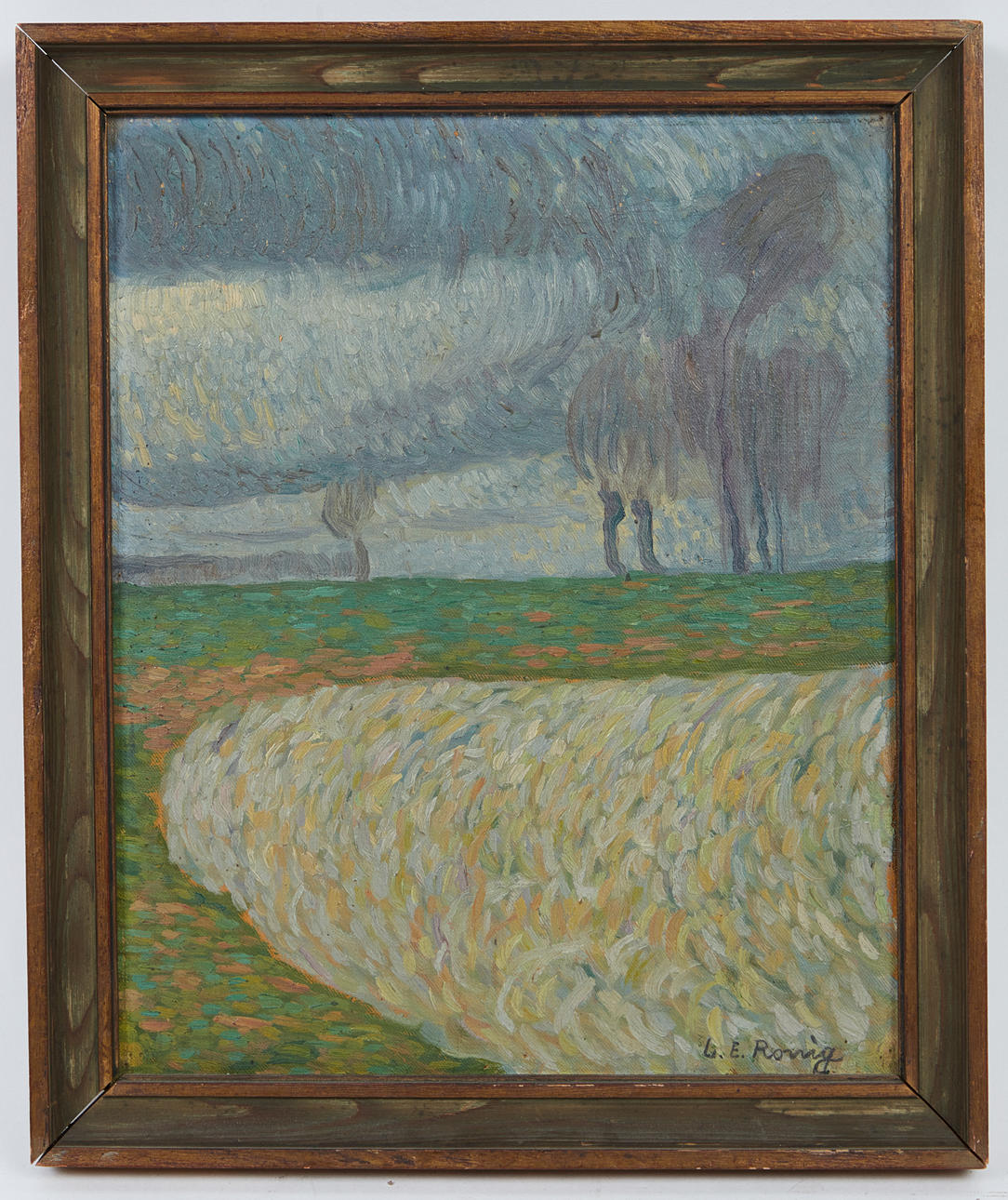 LUDWIG ERNST RONIG. Gemälde, Wiesenlandschaft, doubliert.