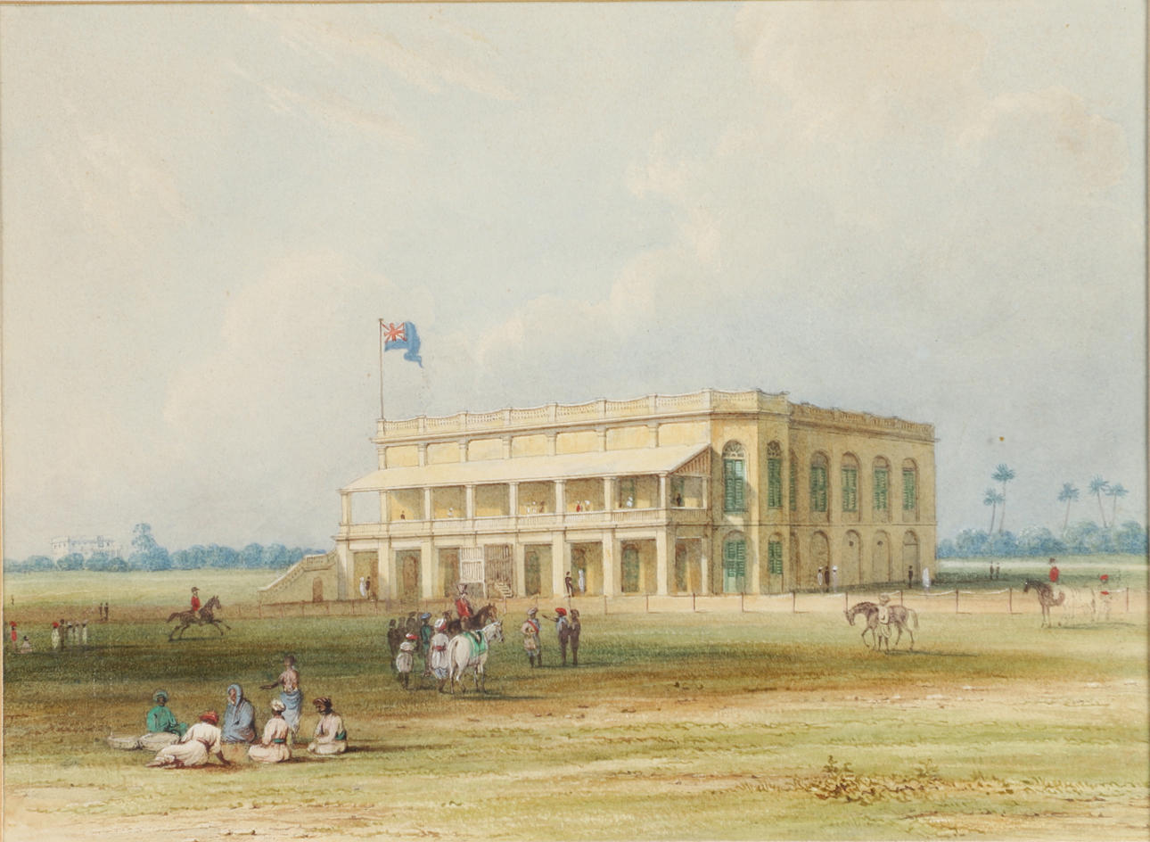 CIRCLE OF JUSTINIAN GANTZ (1802-1862). BOMBAY RACE STAND; RESIDENTS BUNGALOW NEAR SERINGAPATAM, MYSORE COUNTRY; TRICHINOPOLY ROCK AND FORTRESS, MADRAS PRESIDENCY; FORT AT VELLORE, MADRAS PRESIDENCY.