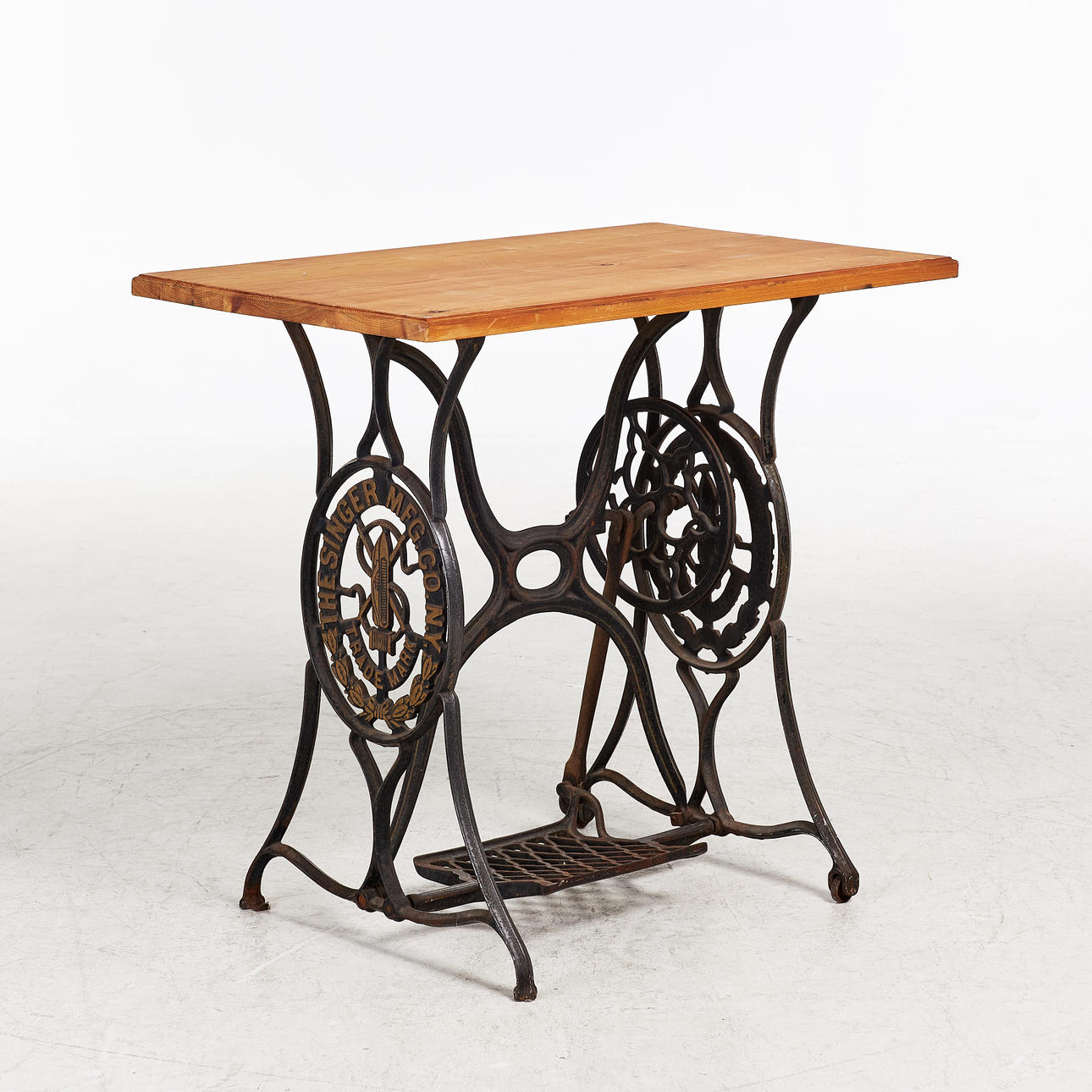 TABLE, with underframe from sewing machine.