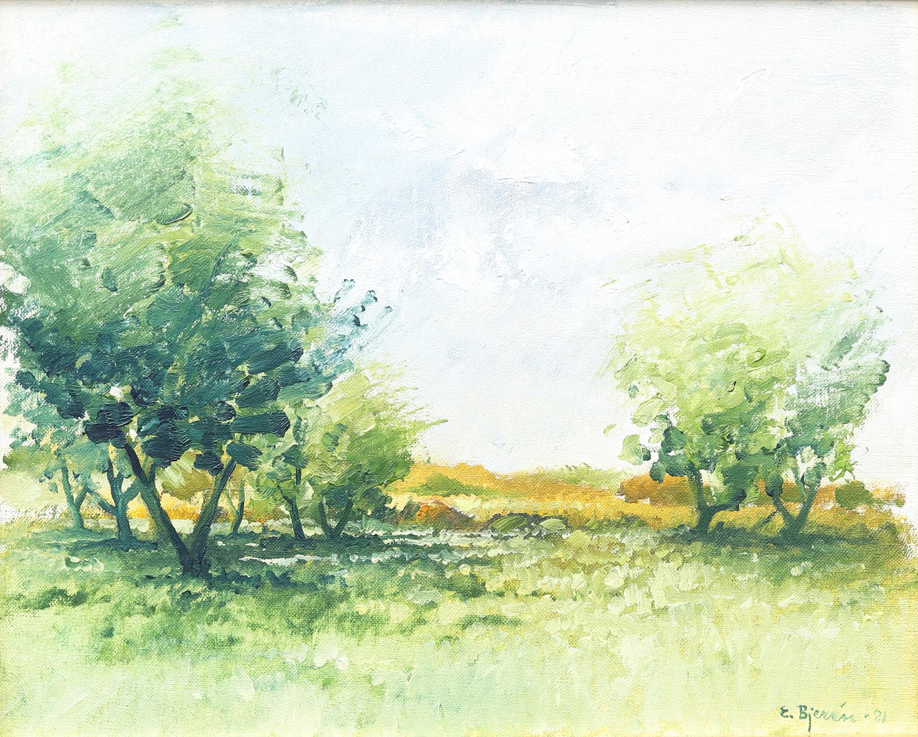 EKE BJERÉN. "Late summer" oil on canvas, signed and dated -81.