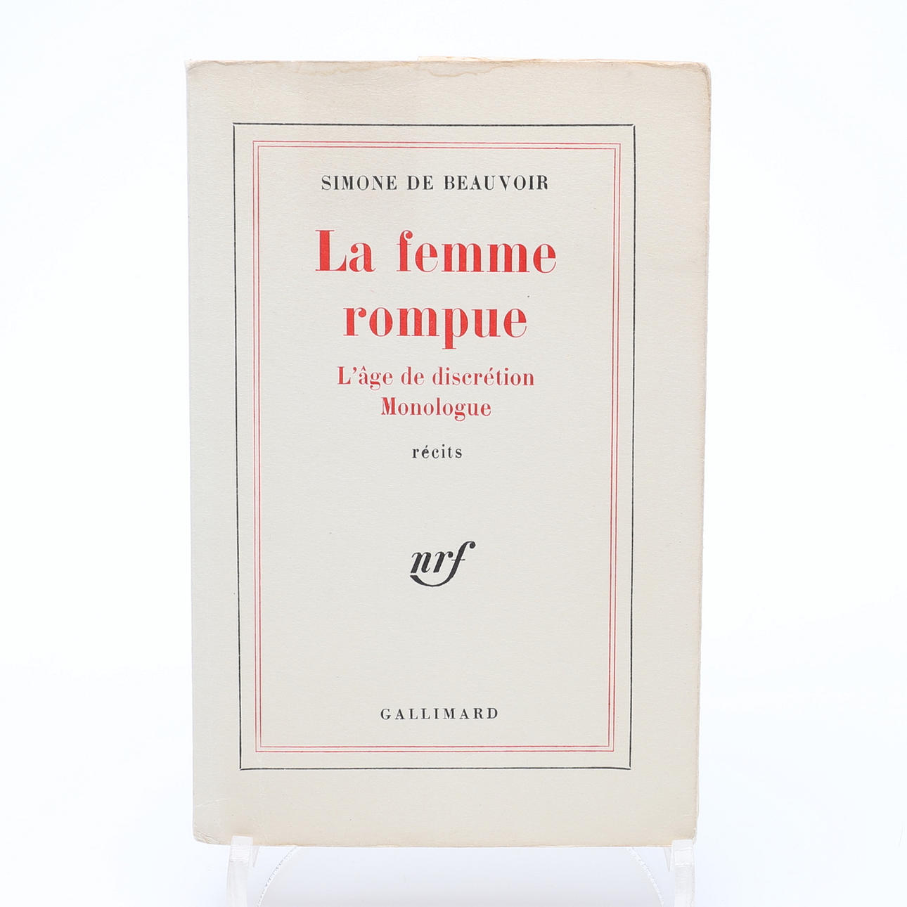 SIMONE DE BEAUVOIR'S LA FEMME ROMPUE WITH A DEDICATION: “A MME. DAYAN ...