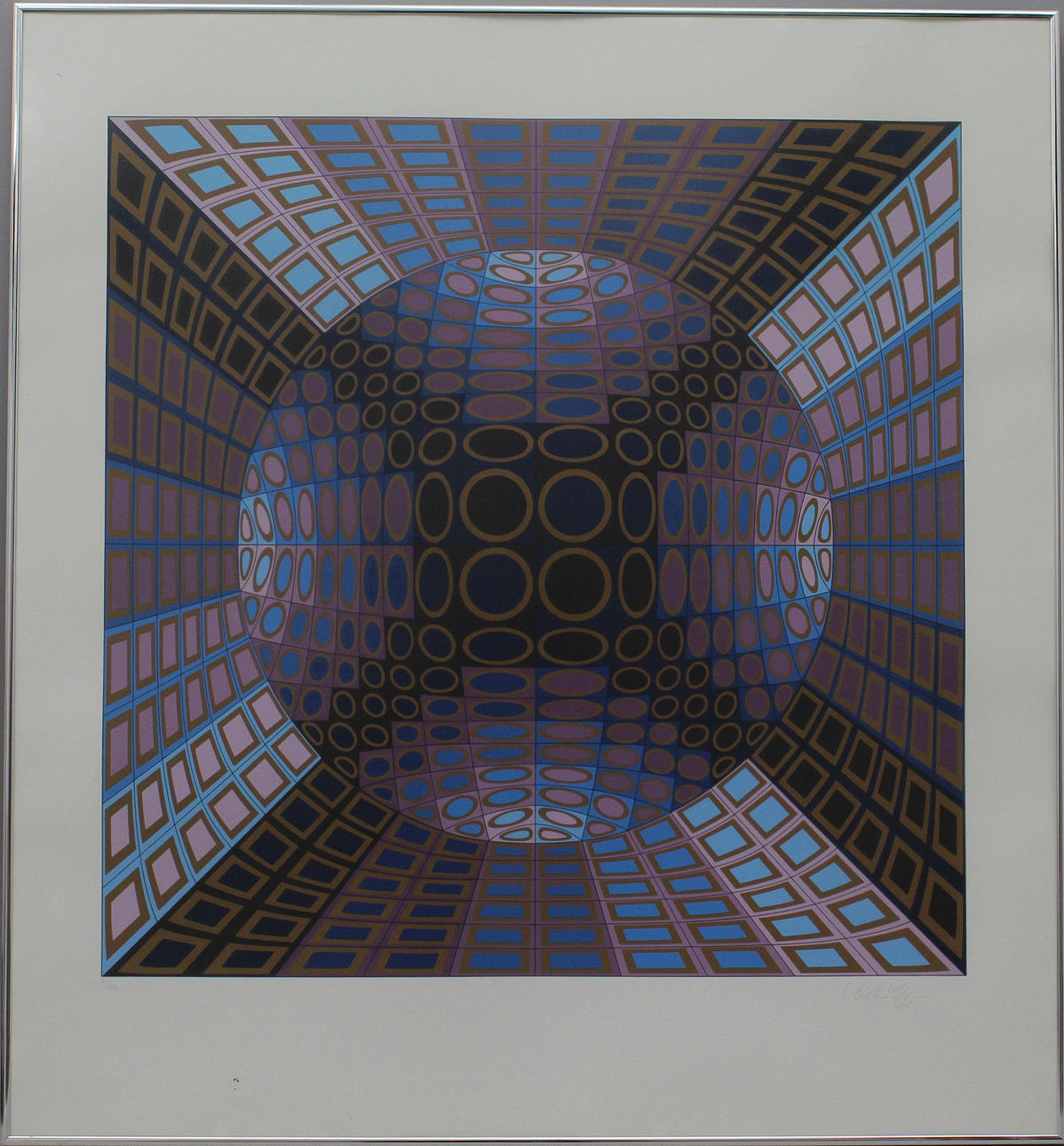 VIKTOR VASARELY. Komposition. Färgserigrafi. Signerad Vasarely. 51/250.