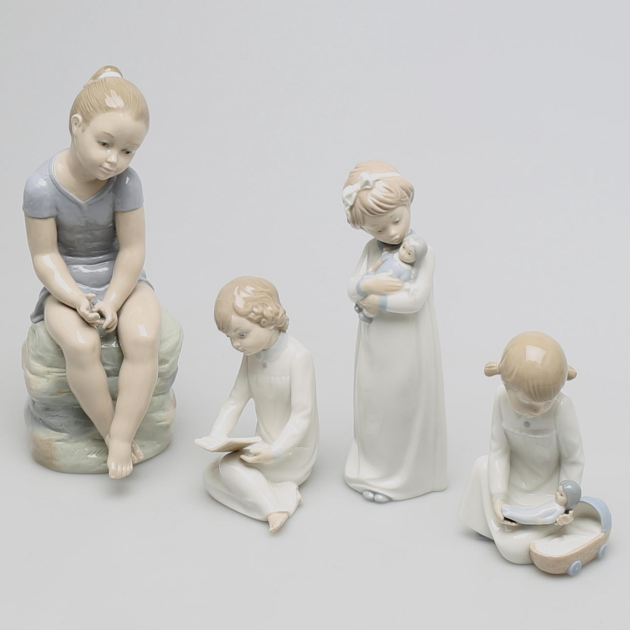 PARTI FIGURINER i porslin, 4 st, Zaphir, Spanien, 1900-talets andra hälft.