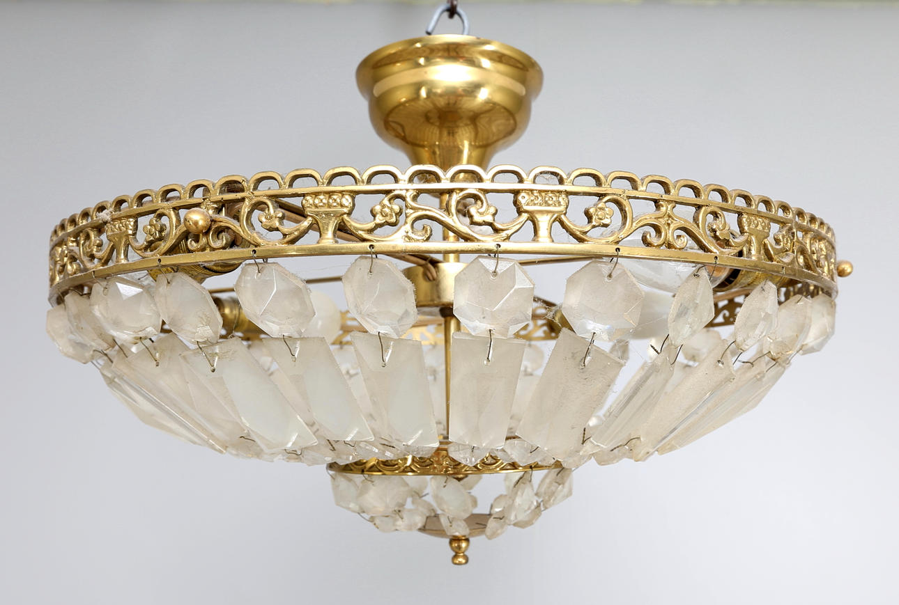 KRISTALLKRONA, empirestil, 1950-tal.