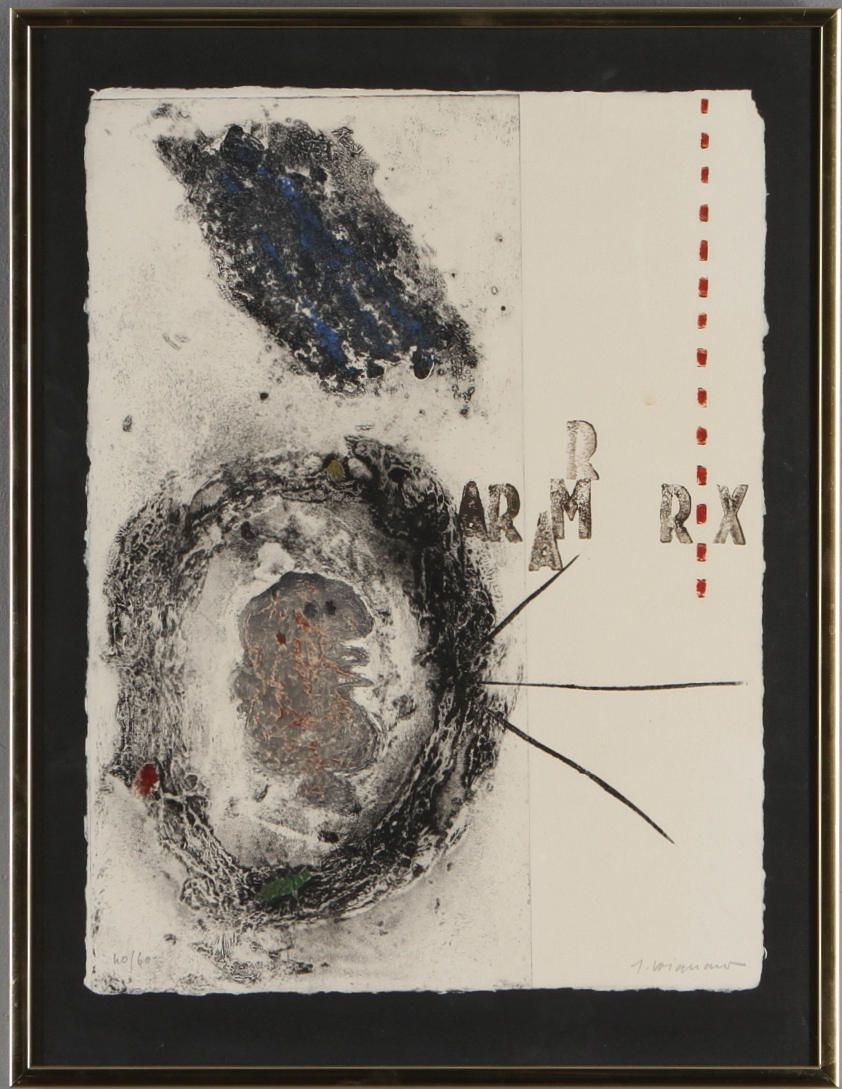 Komposition, carborundum, signerad och numrerad 40/60.