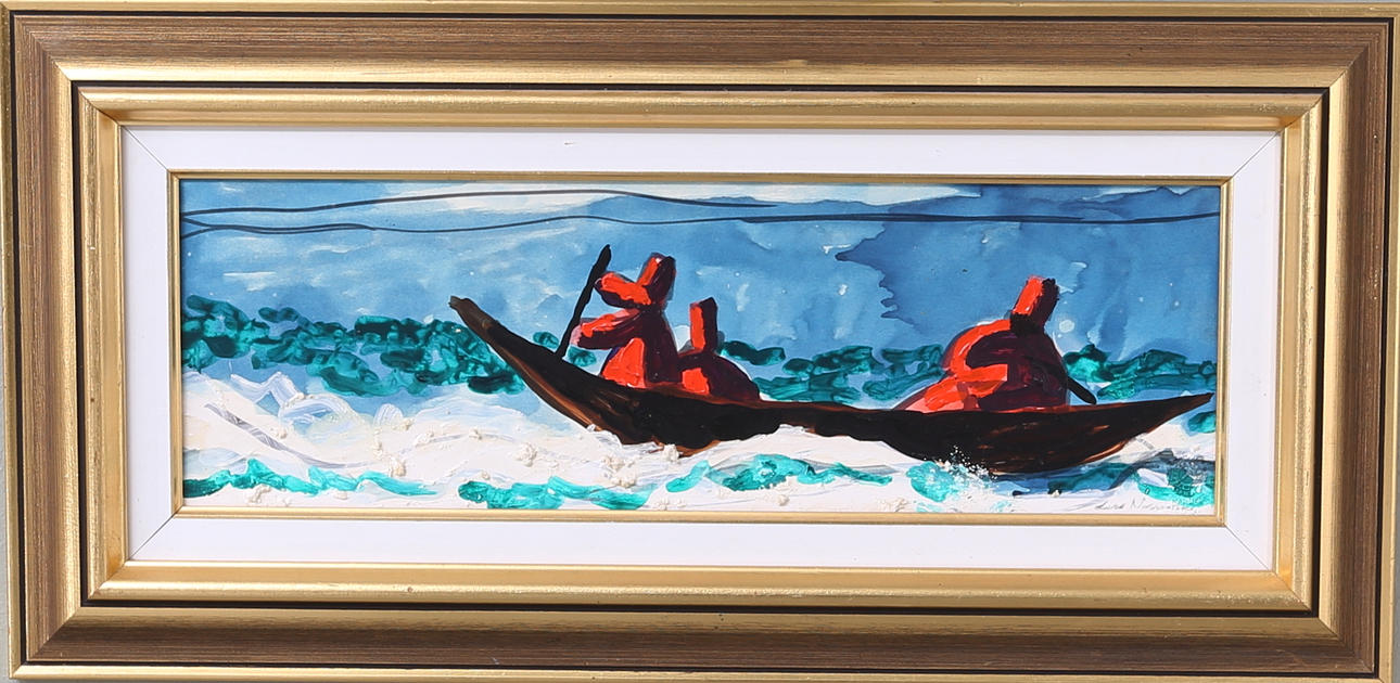 LARS NORRMAN. Havsmotiv, blandteknik, signerad.