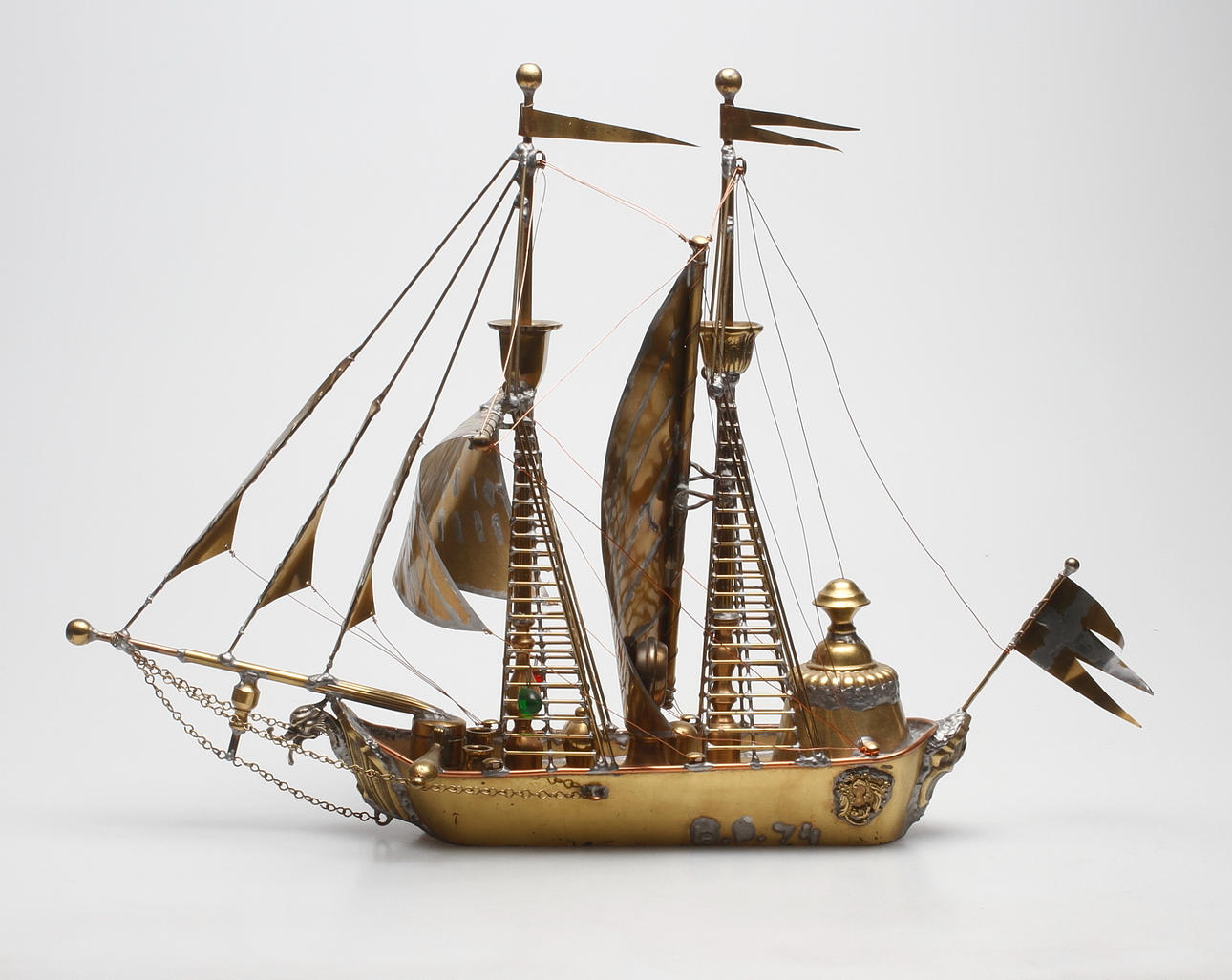 MODELLSKEPP, mässing, 1900-tal.