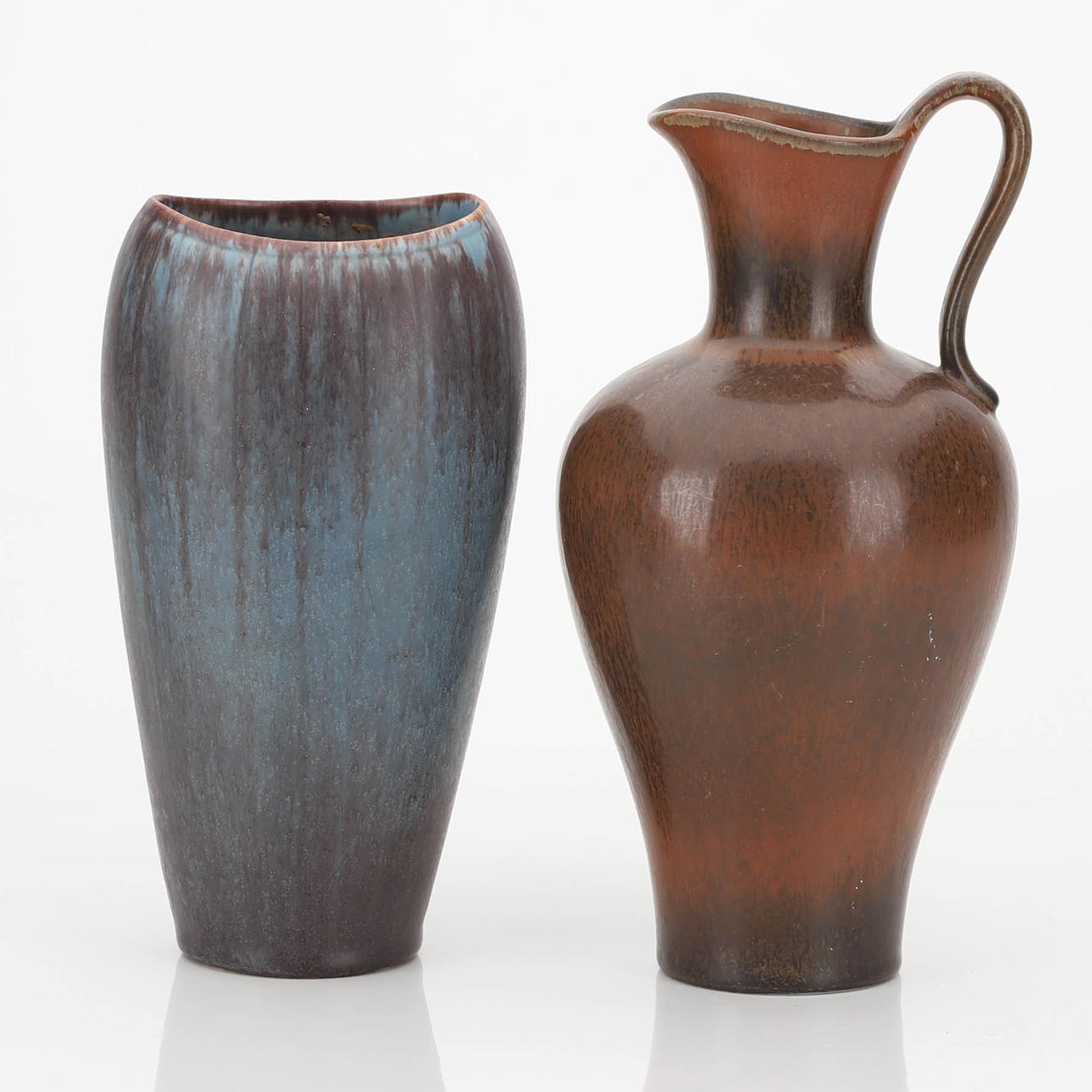 GUNNAR NYLUND. VASE and JUG, stoneware, Rörstrand.