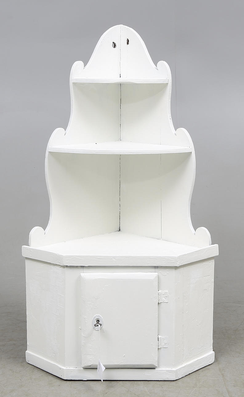 HÖRNHYLLA, väggmodell, allmoge, 1800-tal.