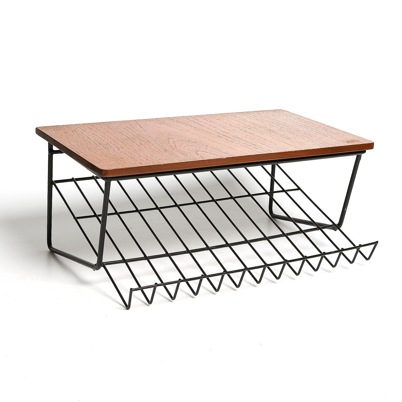 TELEFONHYLLA / TIDNINGSHYLLA, teak samt metall, 1950/60-tal.