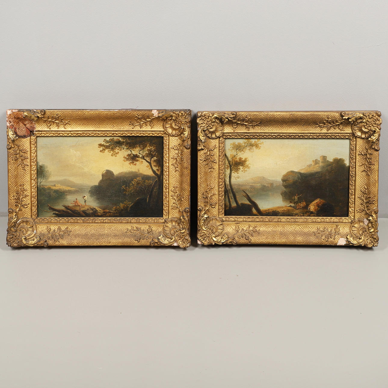 AFTER RICHARD WILSON (C.1714-1782). LANDSCAPE WITH BATHERS, CATTLE AND RUIN; VIEW ON THE ARNO.