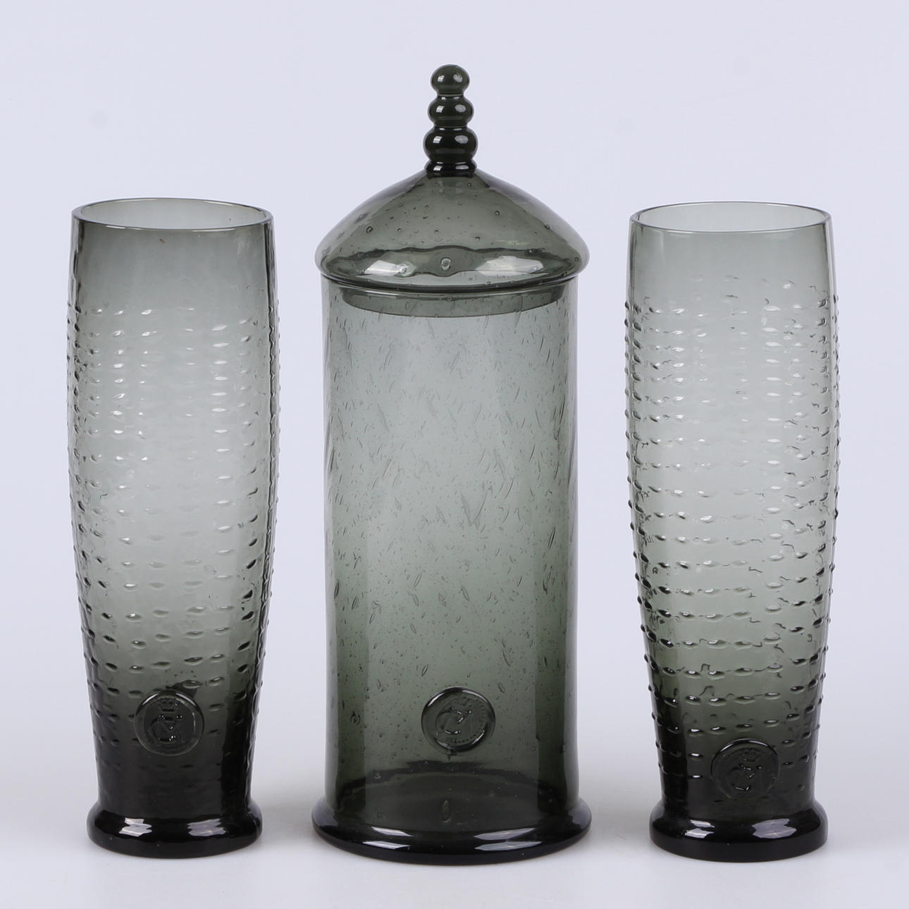 GLAS, samt lockpokal, 3 delar, "Hertig Carls Glas", Reijmyre.