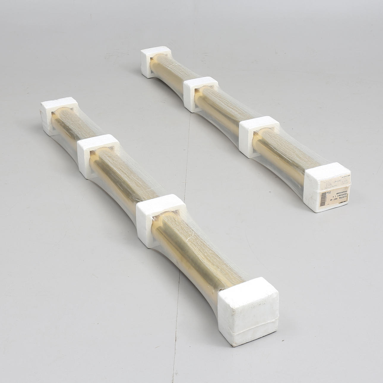 TAKLAMPOR (2), mässing, "Supertube", Ateljé Lyktan.