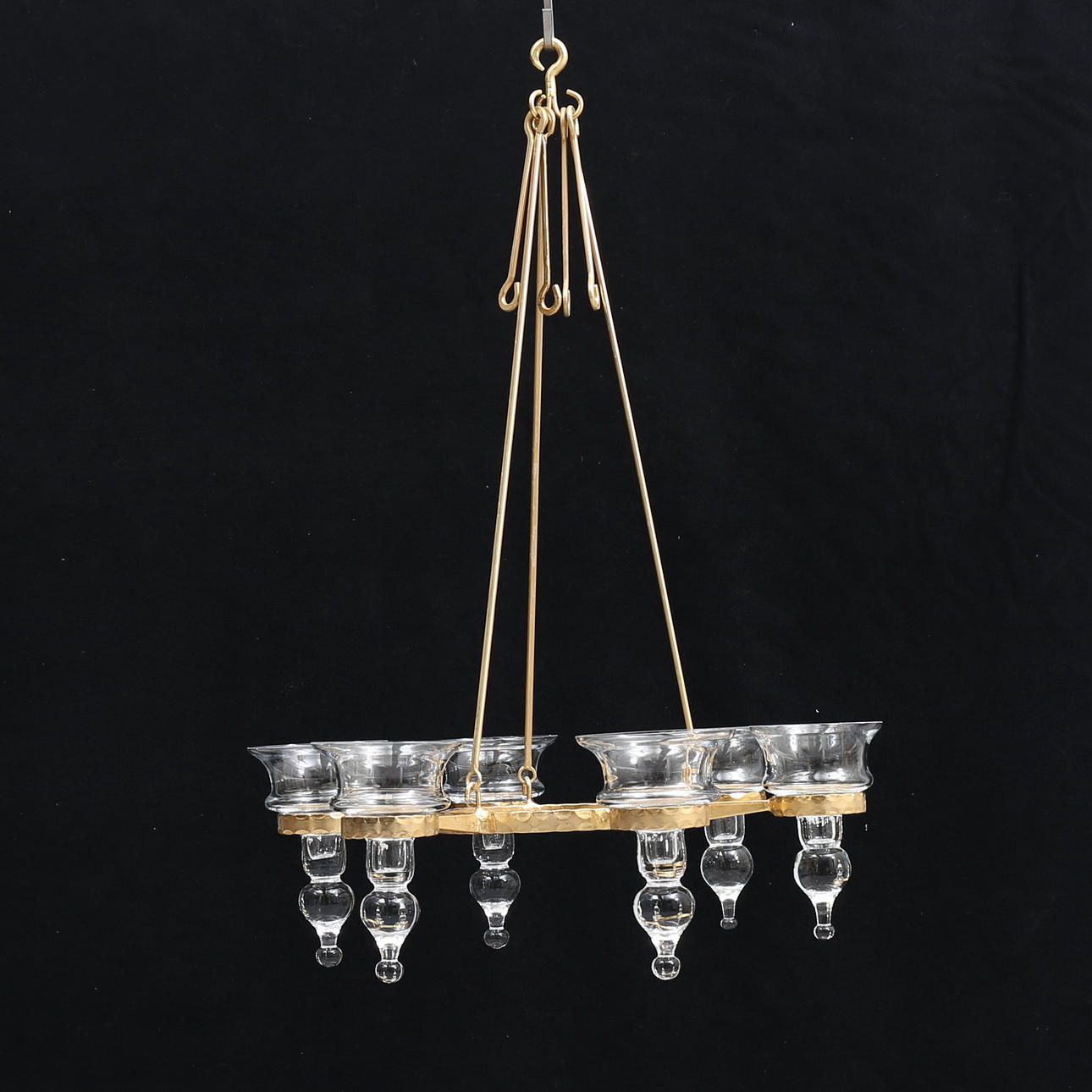 LJUSKRONA, glas, guldfärgad metall, design Bertil Vallien, Boda.