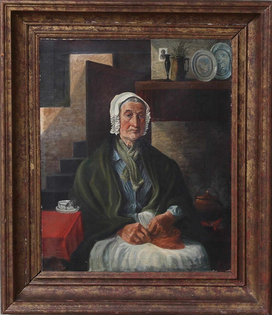 OIDENTIFIERAD KONSTNÄR. Porträtt, olja på duk, 1800-tal.