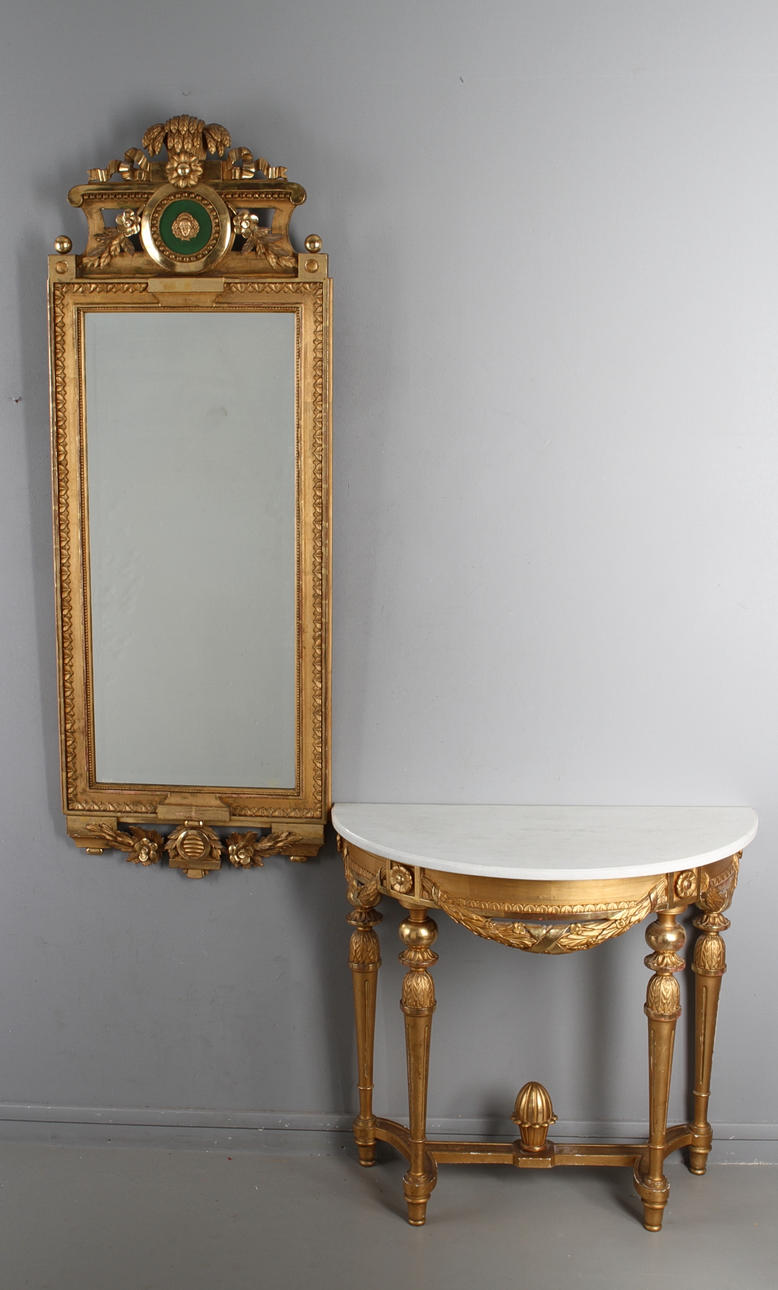 SPEGEL, med konsolbord, 1900-tal.