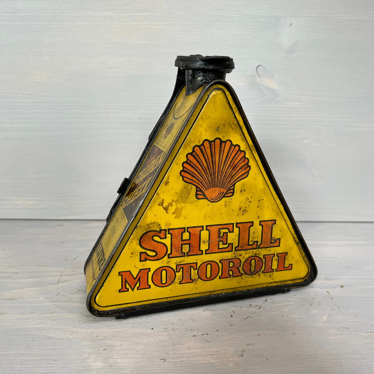 PLÅTBURK INKL MC-FÄSTE, Shell Motoroil.