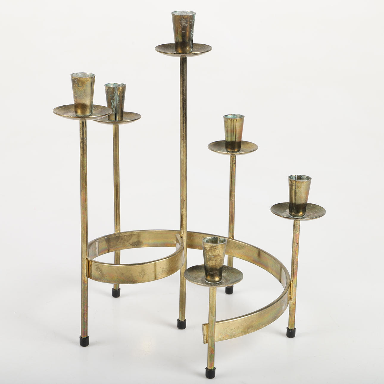 GUNNAR ANDER. Ljusstake, mässing, Ystad Metall.