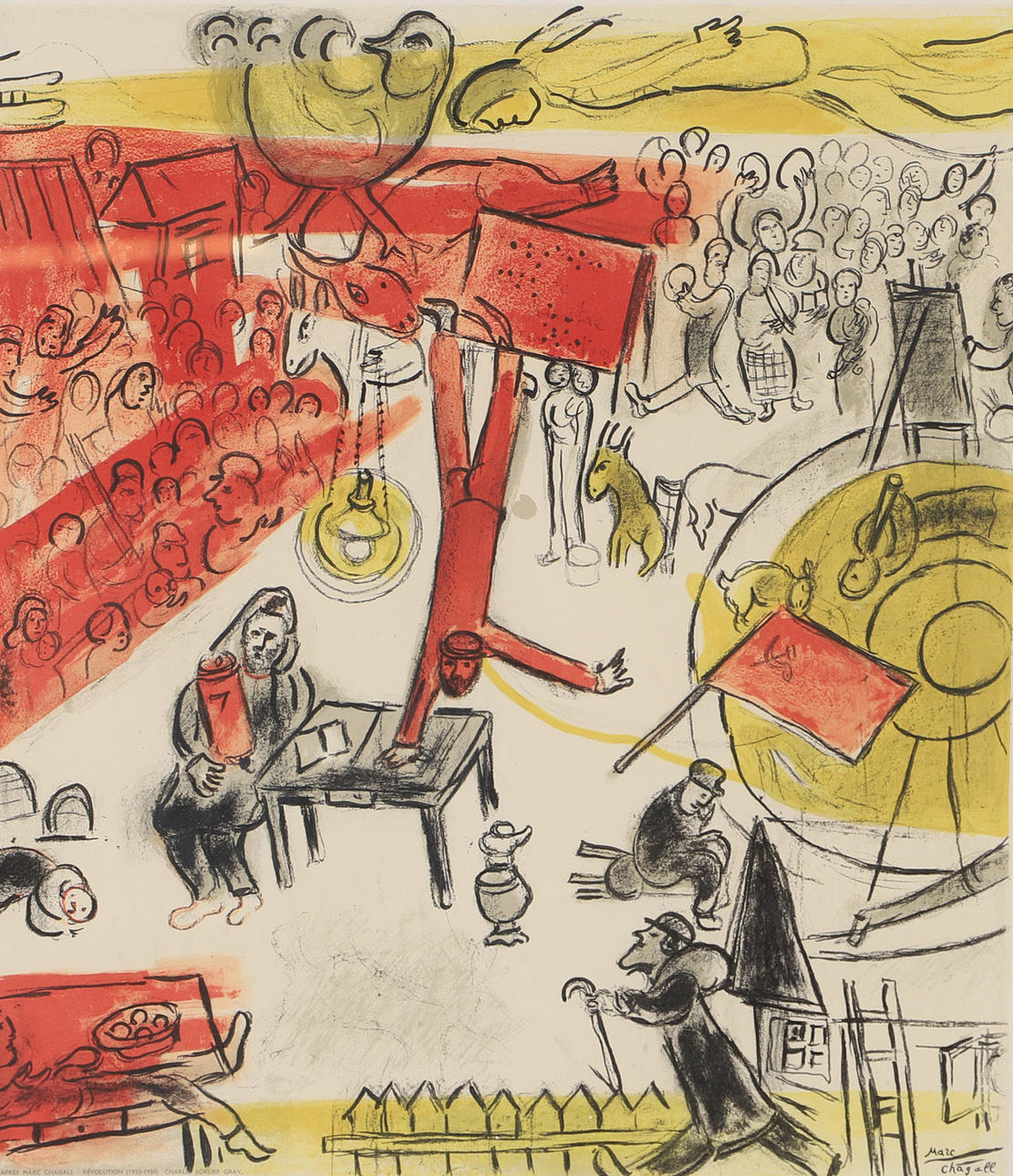 AFTER MARC CHAGALL. "Revolution", print.