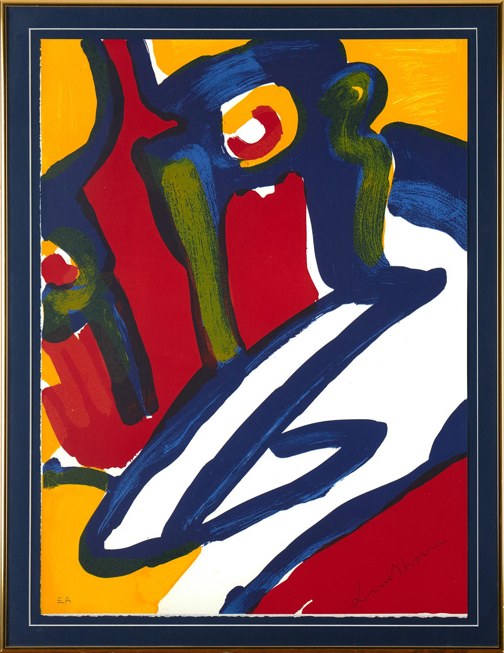 BENGT LINDSTRÖM. abstract figure composition, color lithograph, signed and numbered EA.