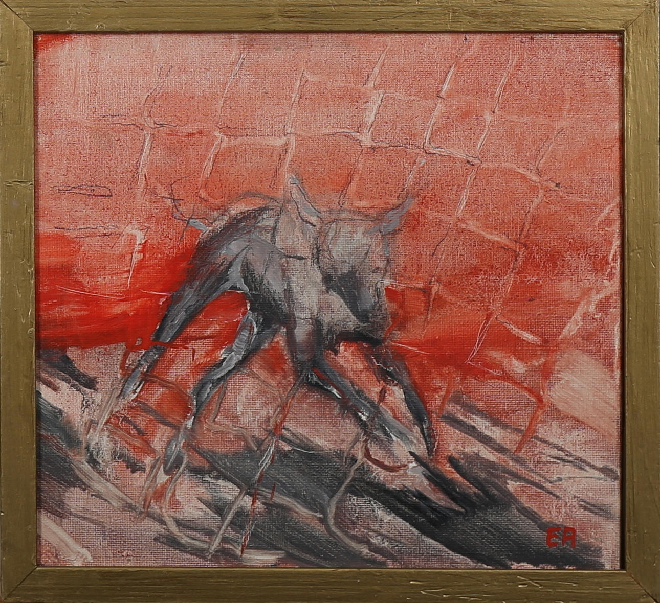 ERWIN ANDERSSON. Motiv av hund, akryl på duk, signerad EA.