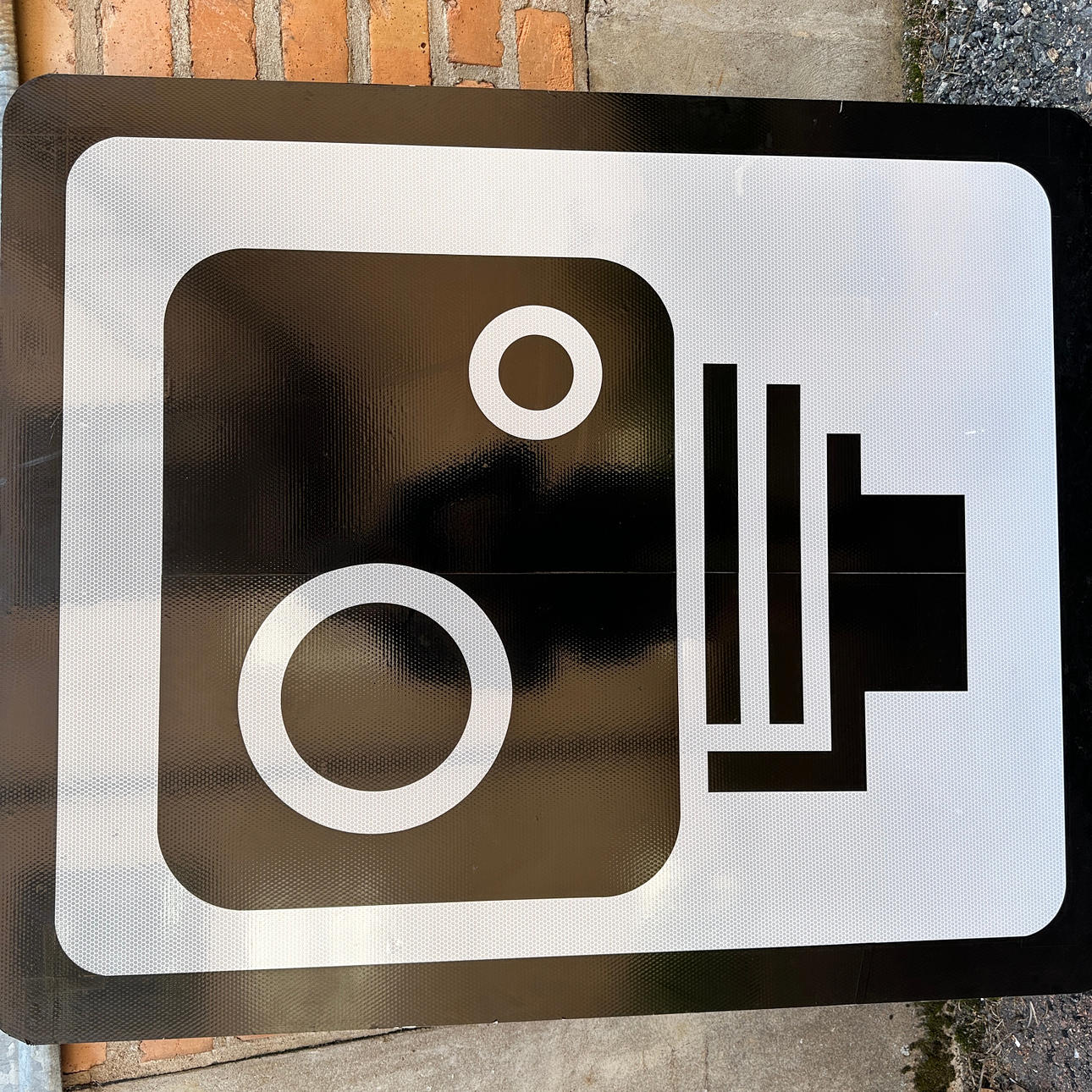 TRAFIKKAMERA, stålskilt, sentida.