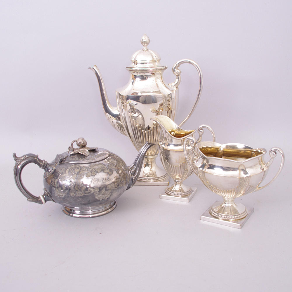 KAFFESERVIS SAMT TEKANNA, nysilver.