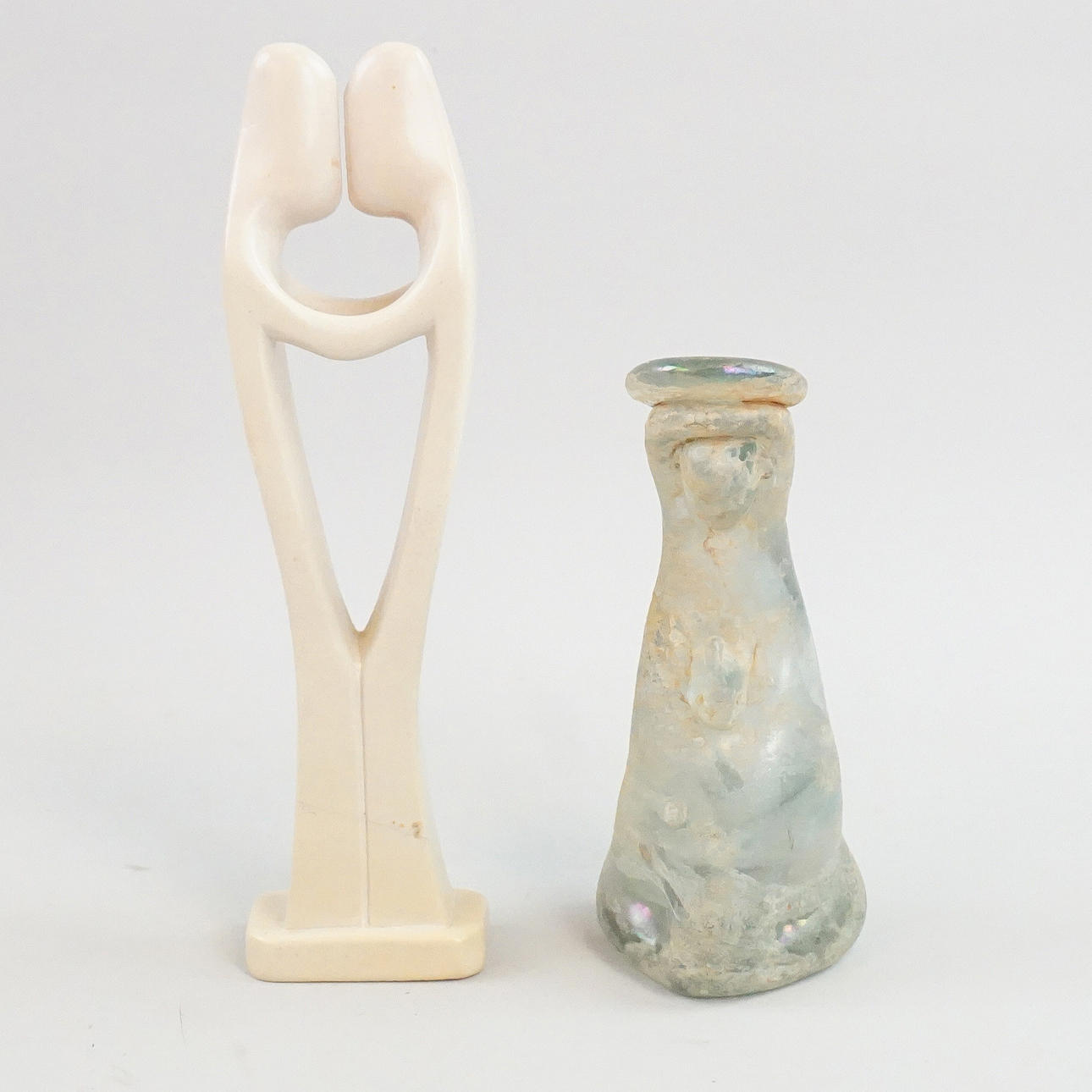 FIGUREN, Speckstein/Glas.