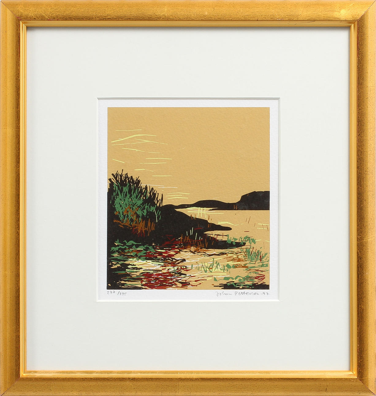 JOHAN PETTERSON. Landskap, färglitografi, signerad och numrerad 277/295.