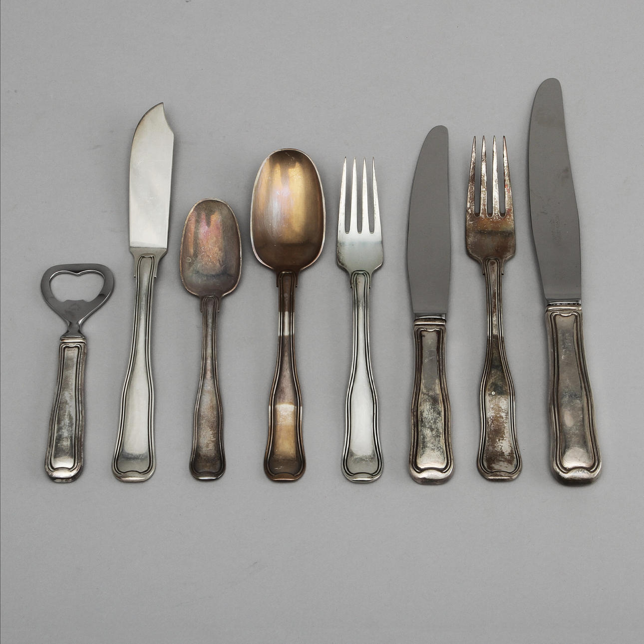 BESTICKSERVISDELAR, 27 st, silver, "Old Danish", Harald Nielsen, Georg Jensen. Total vikt 1780.