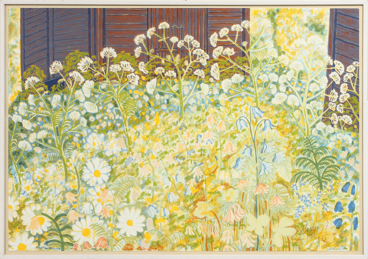 MÅRTEN ANDERSSON. Blommor, färglitografi, signerad och numrerad 330/375.